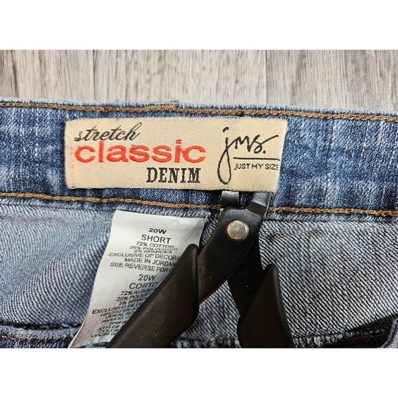 Just My Size JMS Womens Size 20W Short Classic Stretch Denim Blue Jeans - Picture 7 of 13